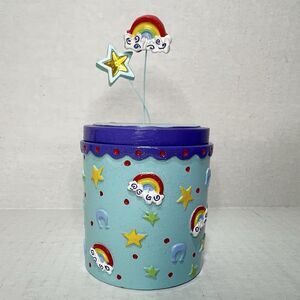 Claire’s Trinket Box 2004 #2 Blue Purple Rainbow Make Your Own Luck